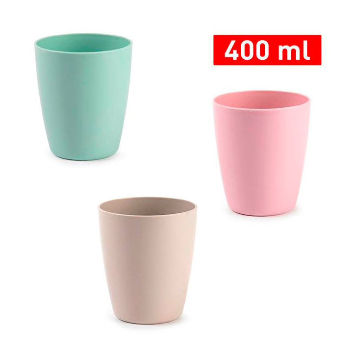 Plastic Forte Classic  - Set de 6 Vasos de Agua de 400 ml Reutilizables. Ideal Fiestas