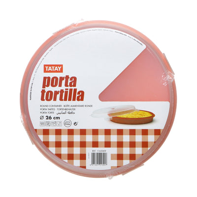 Tatay 1165009 - Contenedor Redondo de 26 cm Porta Tortillas y Porta Tartas Naranja