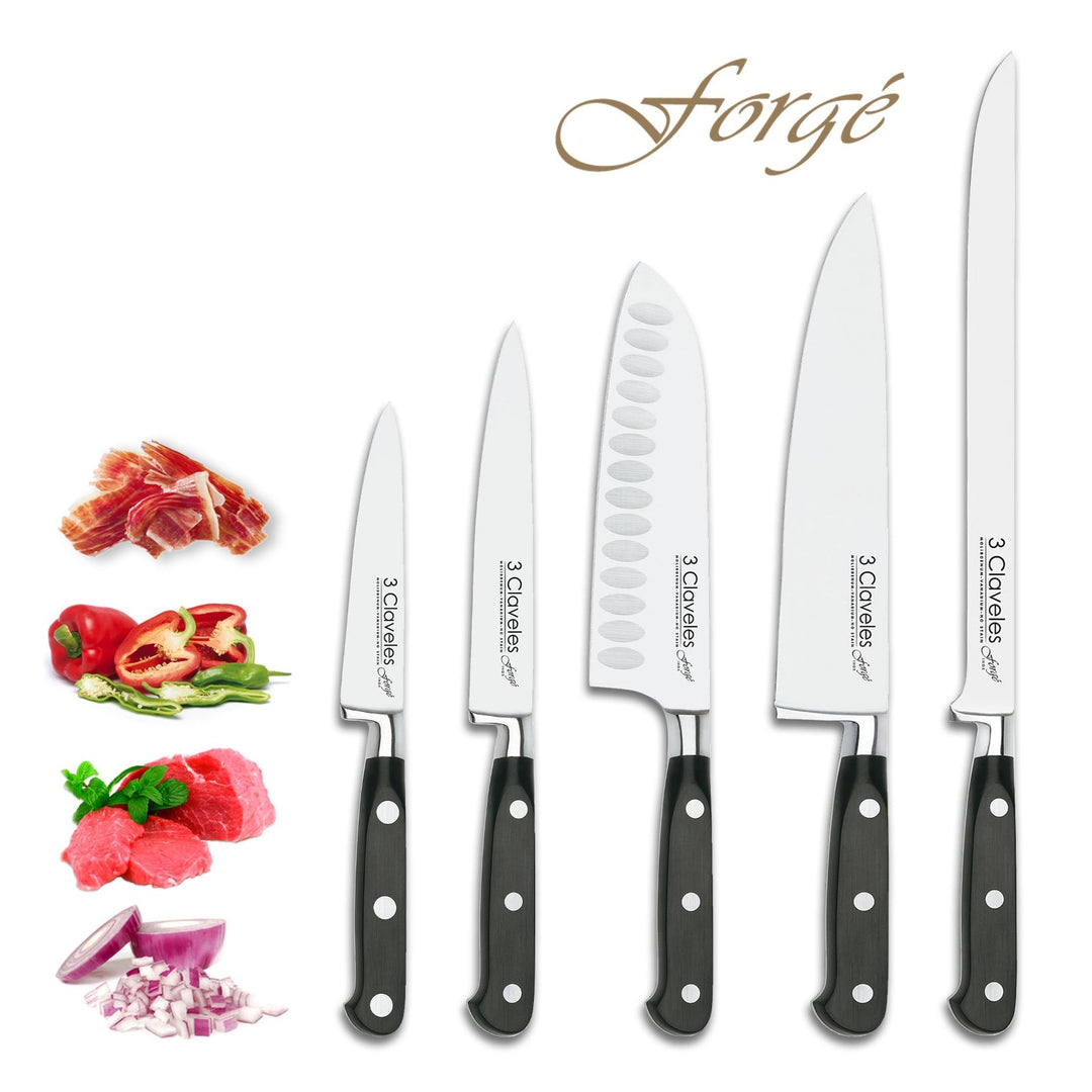 3 Claveles Forgé - Cuchillo Santoku Profesional 17 cm Acero Inoxidable