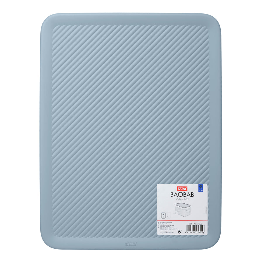 TATAY Baobab - Tapa Caja Organizadora Rectangular 5L Plástico PP05. Azul Mist