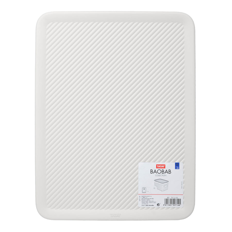 TATAY Baobab - Tapa Caja Organizadora Rectangular 5L Plástico PP05. Blanco Pergamon