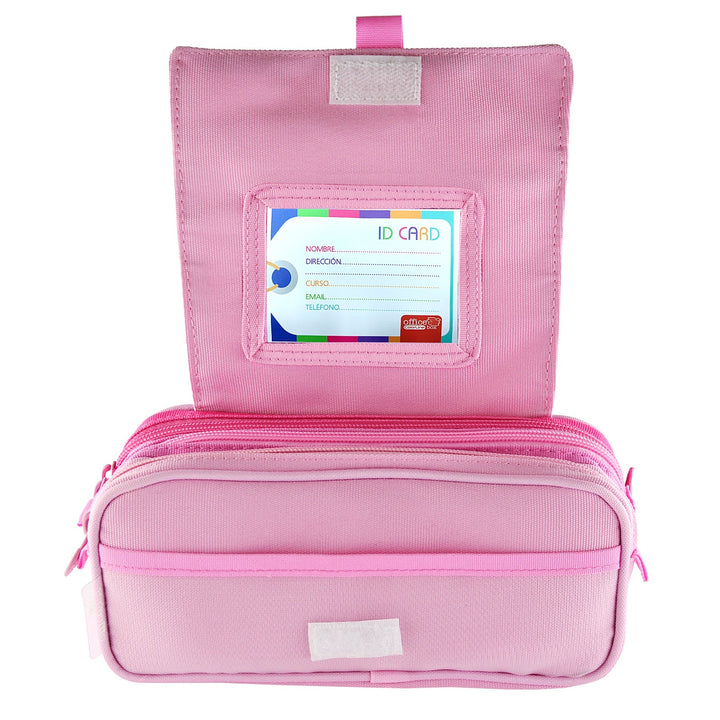 ColePack Blush - Vuelta al Cole con Estuche Triple de 3 Cremalleras y Material Incluido