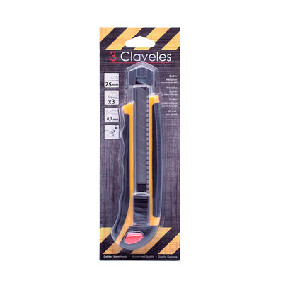 3 Claveles 00208 - Cutter Alto Rendimiento Metálico con Armazón Nylon/ABS