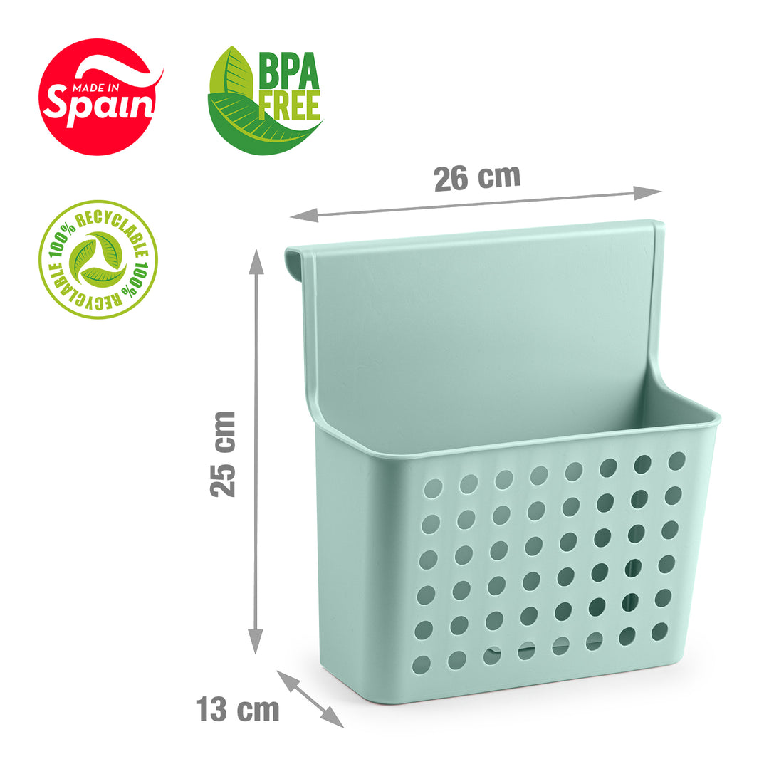 Plastic Forte - Cesta Colgante Balance para Puertas de Armarios. Ideal Cocina. Marrón