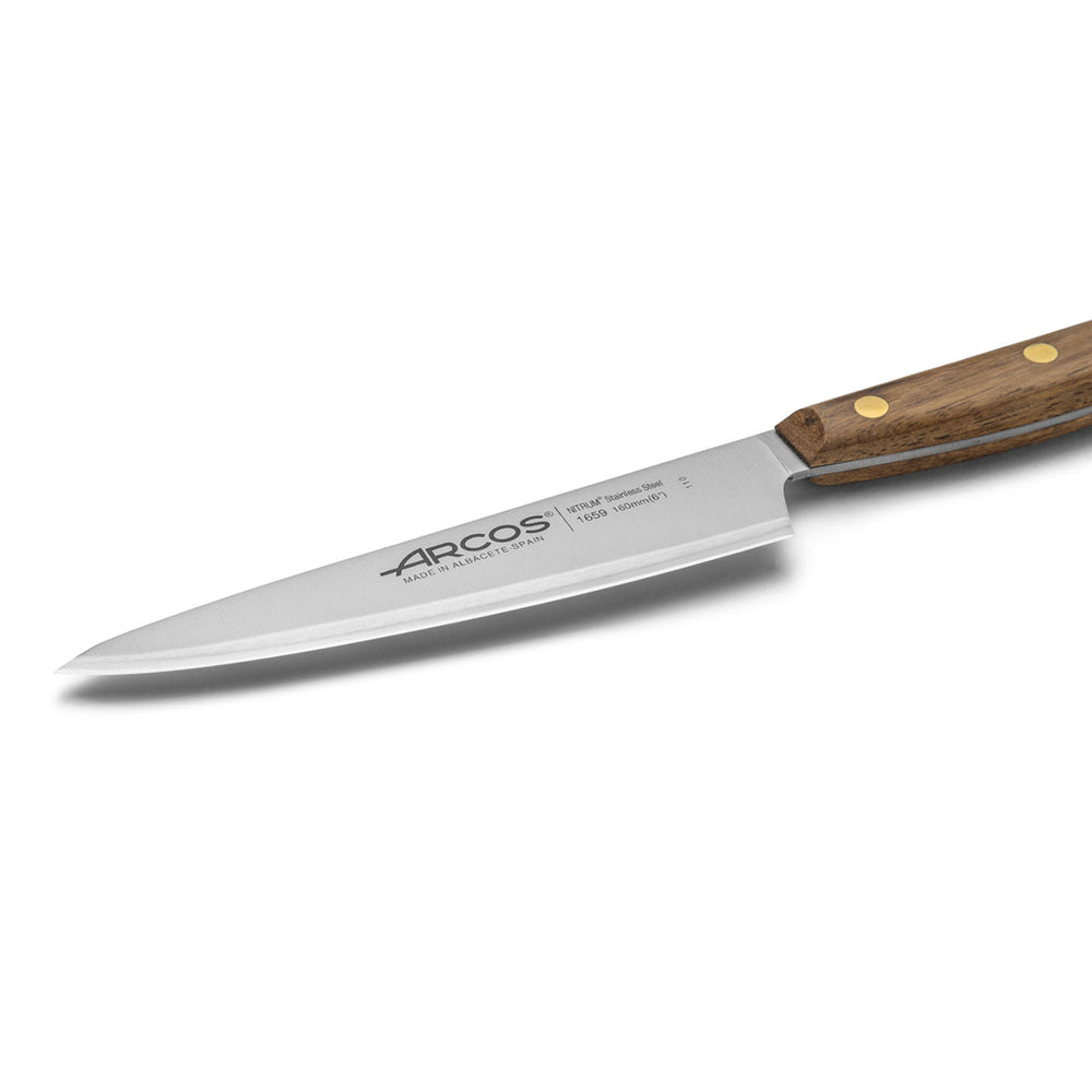 ARCOS Nórdika - Cuchillo Cocinero 16 cm Acero Inoxidable Nitrum. Mango de Ovengkol