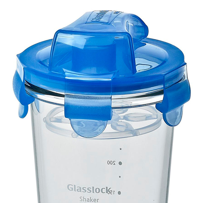 Glasslock Shaker - Vaso Mezclador 450 ml en Vidrio Templado con Tapa. Verde