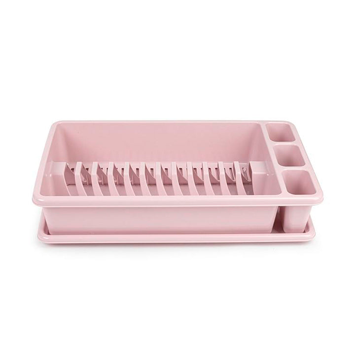 Plastic Forte - Escurreplatos Rectangular Mediano con Bandeja. Rosa