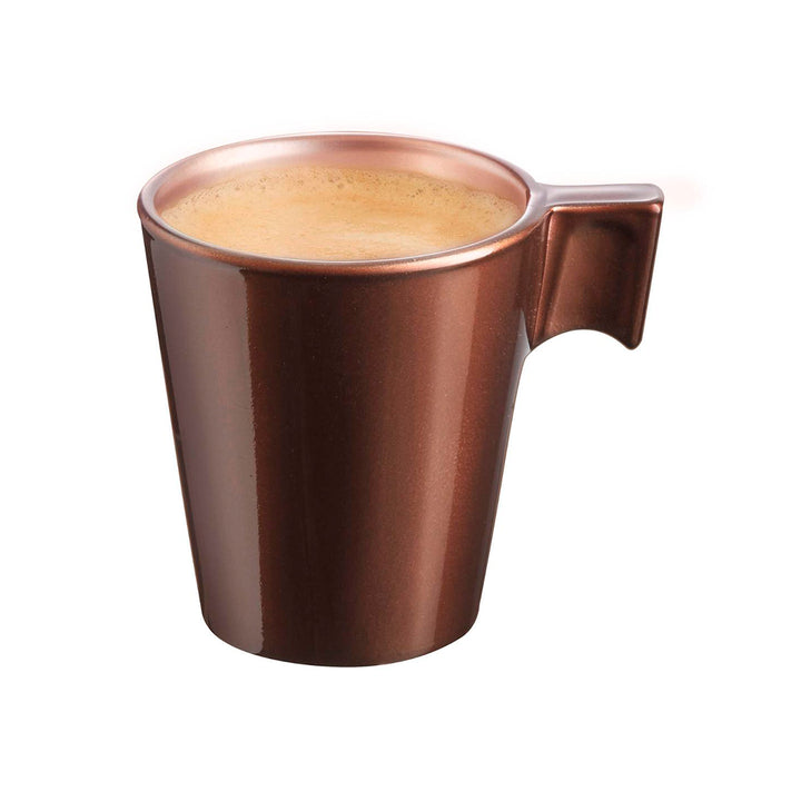 Luminarc Flashy - Juego de 4 Tazas de Café de 8 cl en Vidrio Templado Metalizado. Chocolate