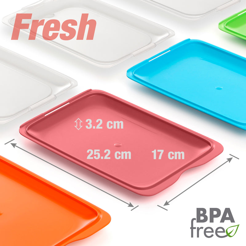 TATAY Fresh - Set de 5 Recipientes Porta Embutidos y Alimentos. Color Burdeos