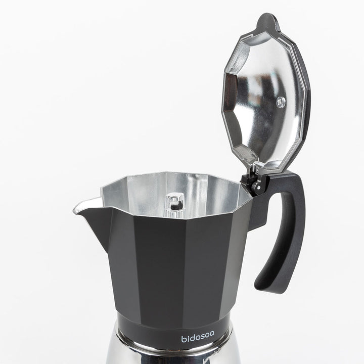 BIDASOA Tribeca - Cafetera Italiana en Aluminio Fundido con Base de Acero. Capacidad 9 Tazas