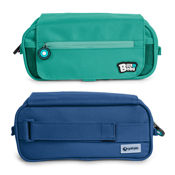 ColePack BitsBobs - Estuche Triple de 3 Cremalleras con Material Escolar Incluido. Violeta