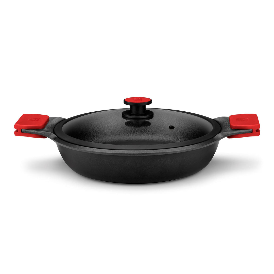 BRA Infinity - Cacerola Baja 32 cm con Tapa y Asas. Apto Inducción y Horno