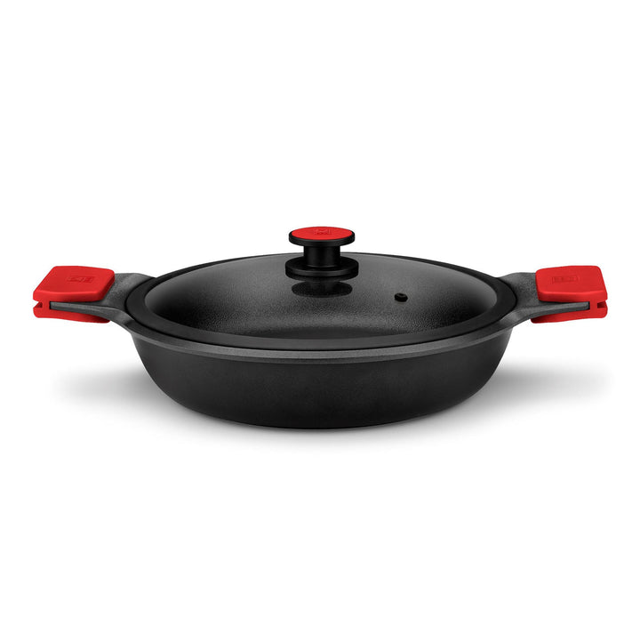 BRA Infinity - Cacerola Baja 32 cm con Tapa y Asas. Apto Inducción y Horno