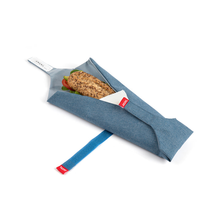 TATAY Urban Food Baguette - Porta Bocadillos Textil Reutilizable e Impermeable. Denim Blue