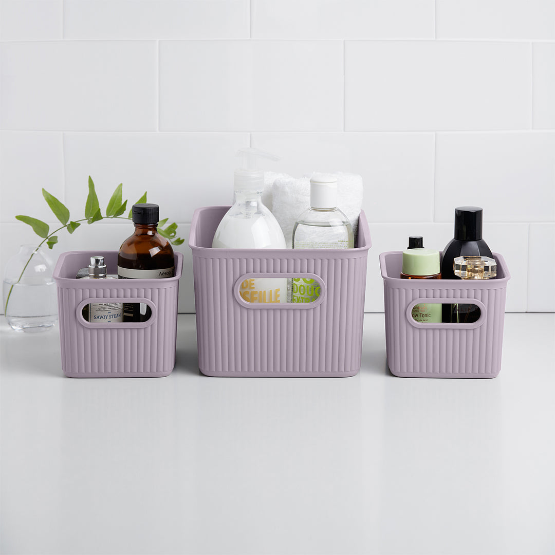 TATAY Baobab - Tapa Caja Organizadora Rectangular 5L Plástico PP05. Lilac