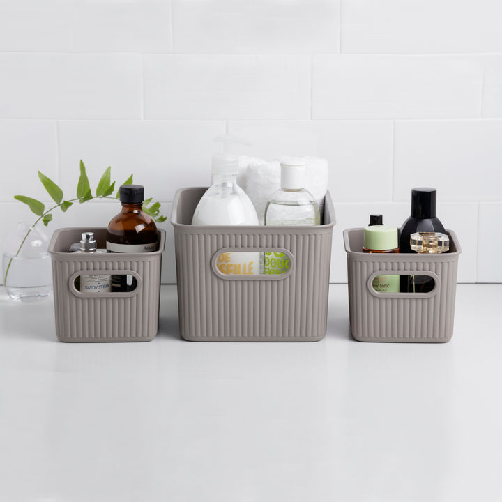 TATAY Baobab - Caja Organizadora Rectangular 15L Plástico PP05. Taupe