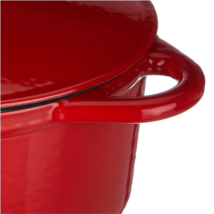 IBILI - Cocotte Redonda de Hierro Fundido Esmaltado 2.7L  Apta Vitro e Inducción. Rojo