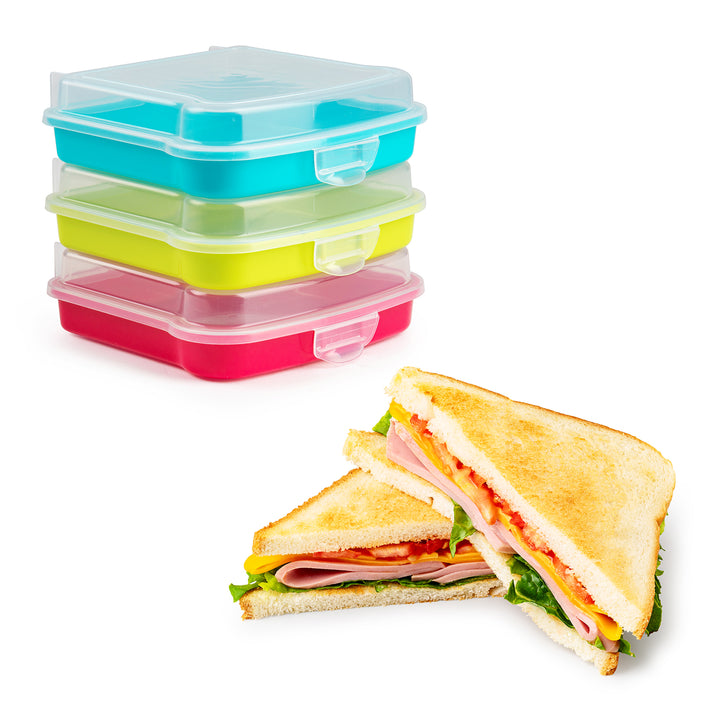 Plastic Forte - Pack de Porta Bocadillos y Porta Sándwich Reutilizables. Lima