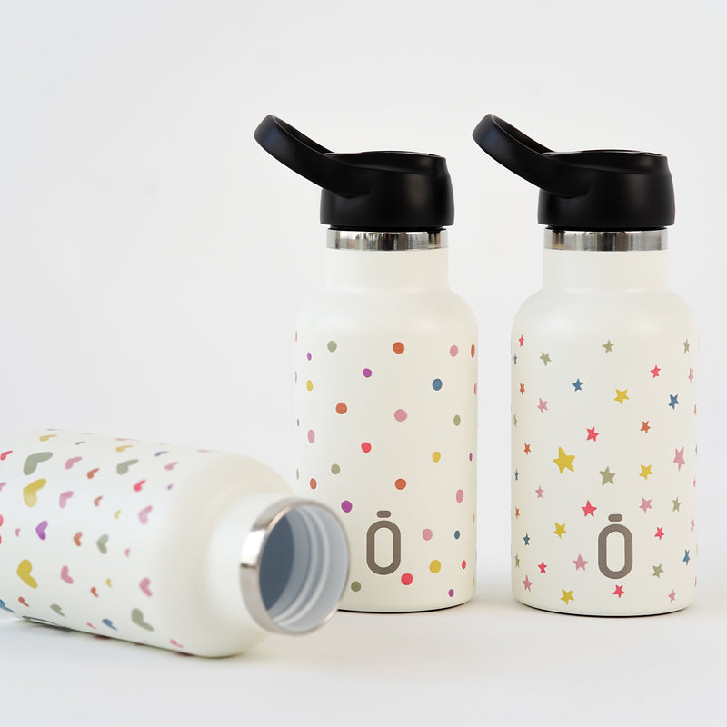 Runbott Confeti - Botella Térmica Infantil 0.35L con Interior Cerámico. Topos Nata