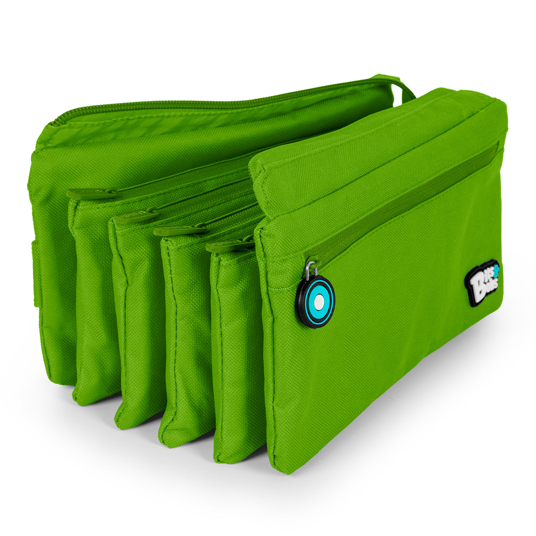 Grafoplás - Estuche Escolar Cuádruple de Alta Capacidad con Cuatro Cremalleras. Verde