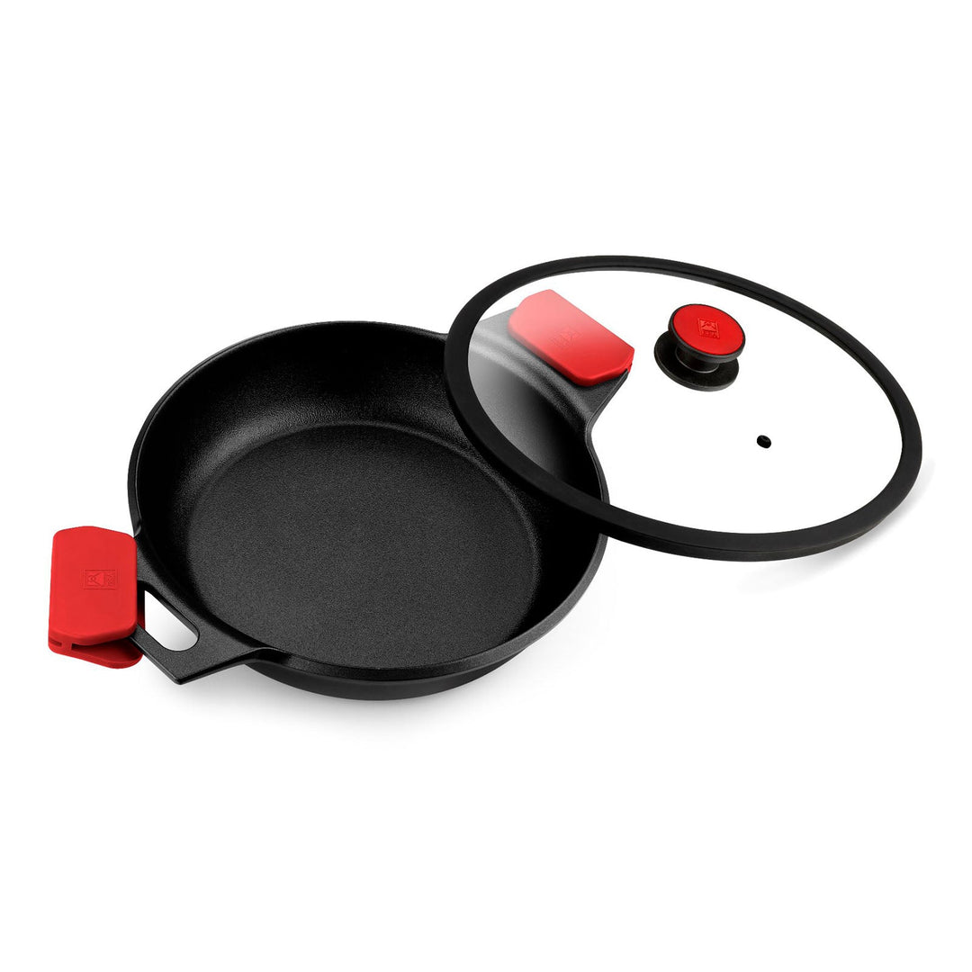 BRA Infinity - Cacerola Baja 32 cm con Tapa y Asas. Apto Inducción y Horno