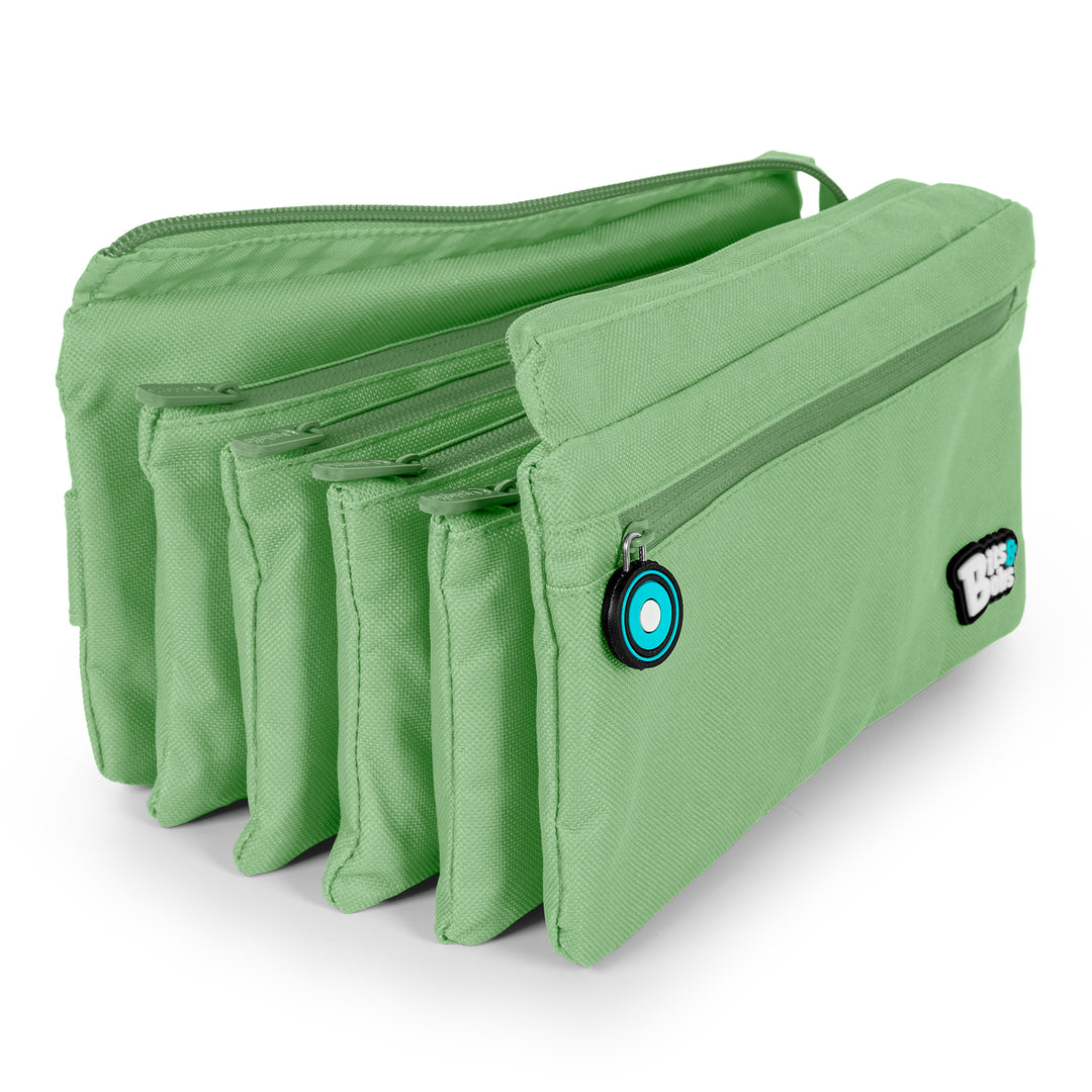 Grafoplás - Estuche Escolar Cuádruple de Alta Capacidad con Cuatro Cremalleras. Menta