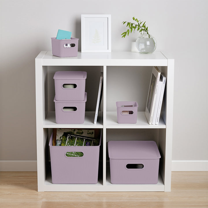 TATAY Baobab - Tapa Caja Organizadora Rectangular 5L Plástico PP05. Lilac