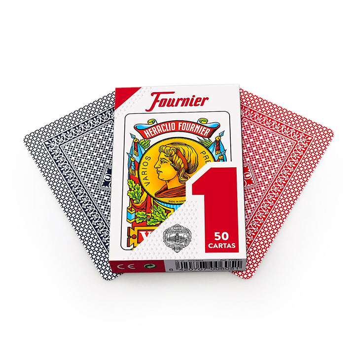 FOURNIER F20991 - Baraja Española Nº 1 de 50 Cartas, Acabado Fibra Marfil. Rojas