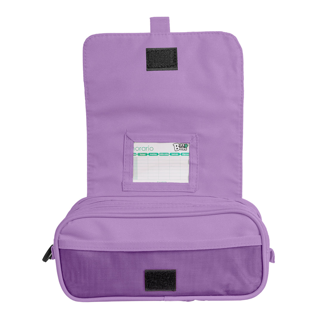 ColePack Fluor - Estuche Triple de 3 Cremalleras con Material Escolar Incluido. Amarillo