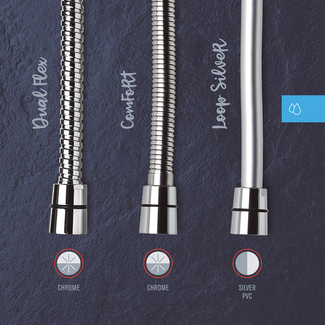 TATAY Comfort - Flexo de Ducha en Acero y Latón 2m Doble Engatillado Ultra Resistente