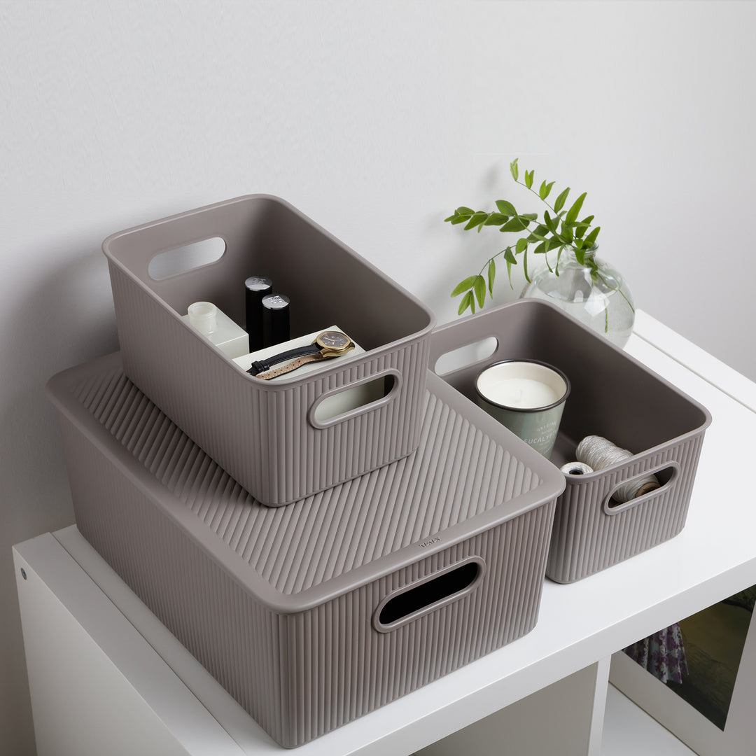 TATAY Baobab - Caja Organizadora Rectangular 5L Plástico PP05. Taupe