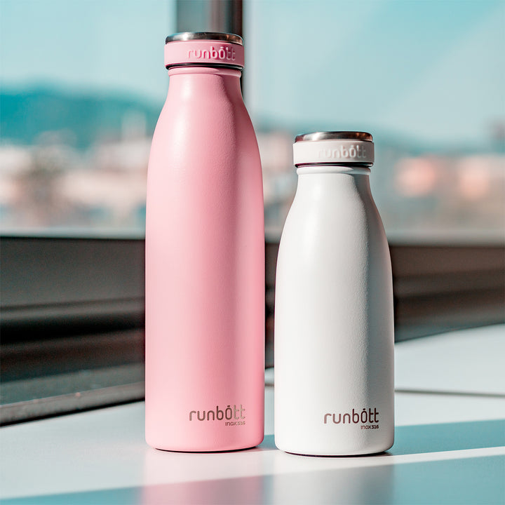 Runbott City - Botella Térmica de 0.35L en Acero Inoxidable 316 y Silicona. Lila