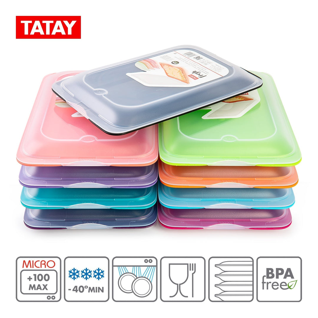 TATAY Fresh - Set de 5 Recipientes Porta Embutidos y Alimentos. Negro y Gris