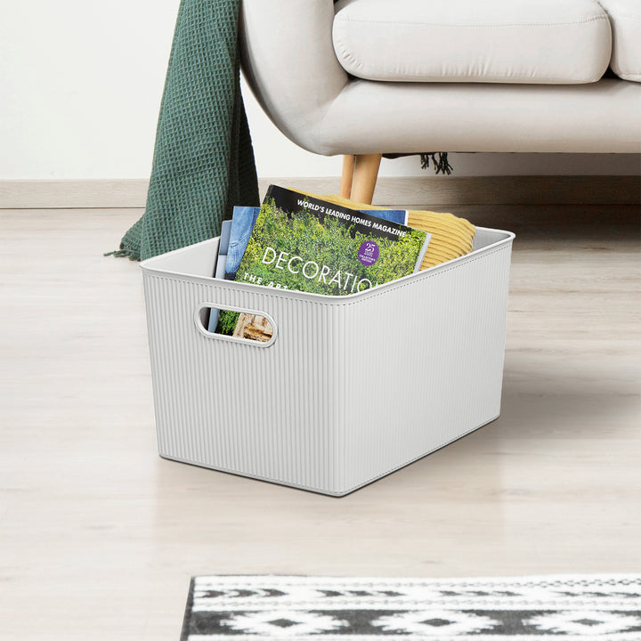 TATAY Baobab - Caja Organizadora Rectangular 22L Plástico PP05. Blanco Pergamon