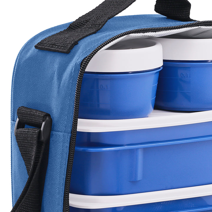 TATAY Urban Food Casual - Bolsa Térmica Porta Alimentos 3L con Recipientes, Denim Blue