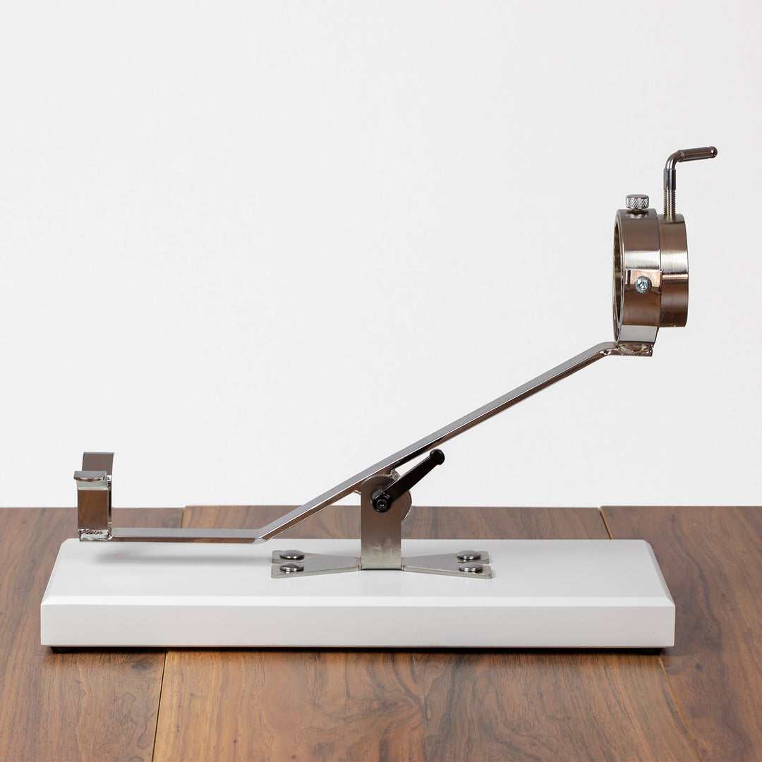 BELLO Aneto - Soporte Jamonero Basculante en DM y Acero Inoxidable con Cabezal Giratorio, Blanco
