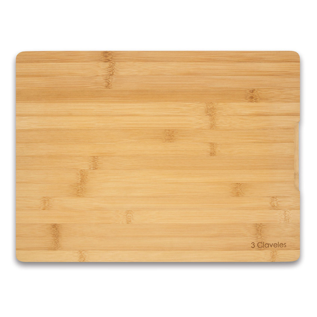 3 Claveles - Tabla de Corte Antideslizante de 40 cm en Bambú