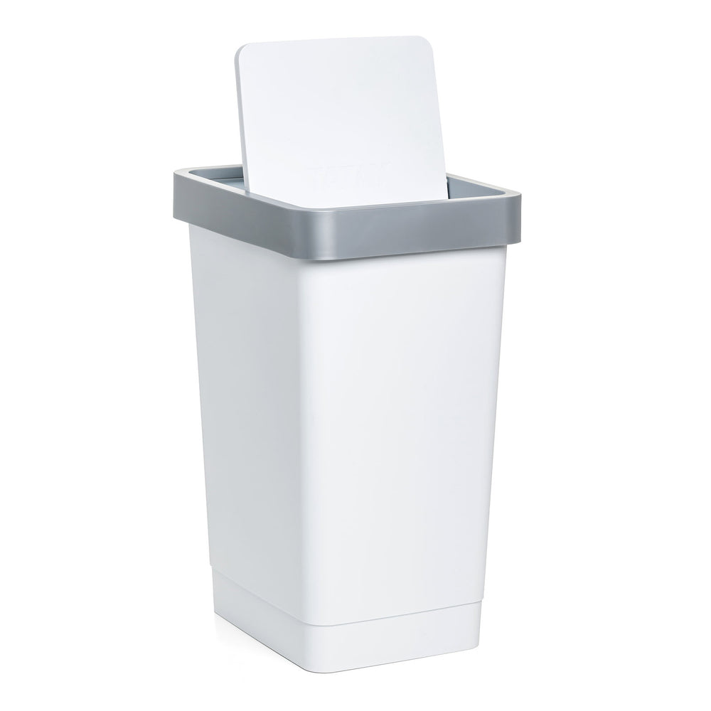 TATAY Smart - Cubo de Basura 25L con Tapa Basculante . Ideal Cocina. Blanco