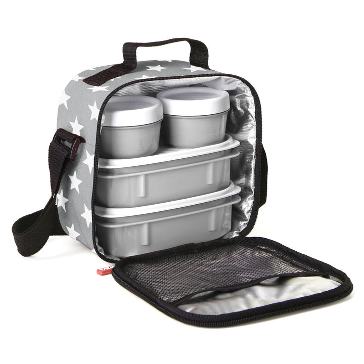 TATAY Urban Food Casual - Bolsa Térmica Porta Alimentos 3L con Recipientes, Stars Grey