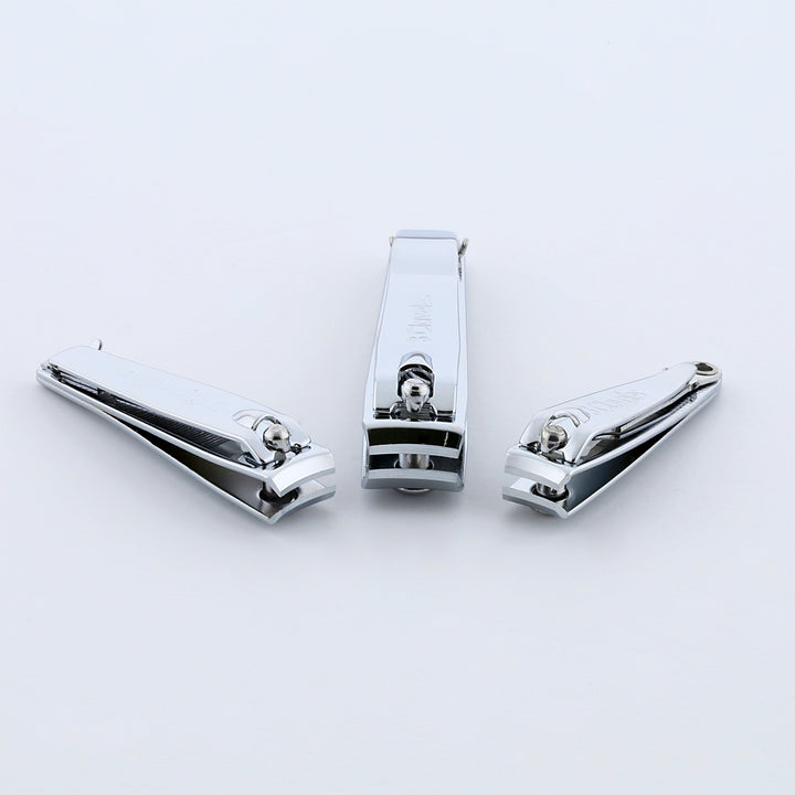 3 Claveles - Lote 3 Cortaúñas Cromados Con Lima Para Manos y Pies. Acabado Metálico