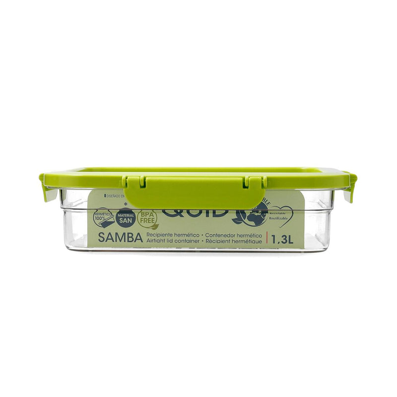 QUID Samba - Recipiente Rectangular de 1.3L en Plástico Reciclado SAN. Verde