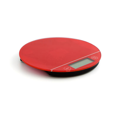 QUID 7644003 - Báscula Digital Redonda, Capacidad 5 kg, Rojo