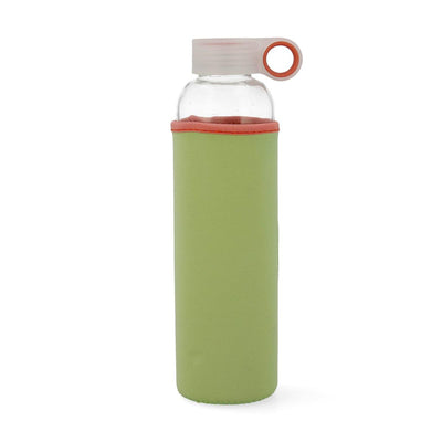 QUID Samba - Botella de Agua 0.6L en Vidrio con Funda de Neopreno. Verde