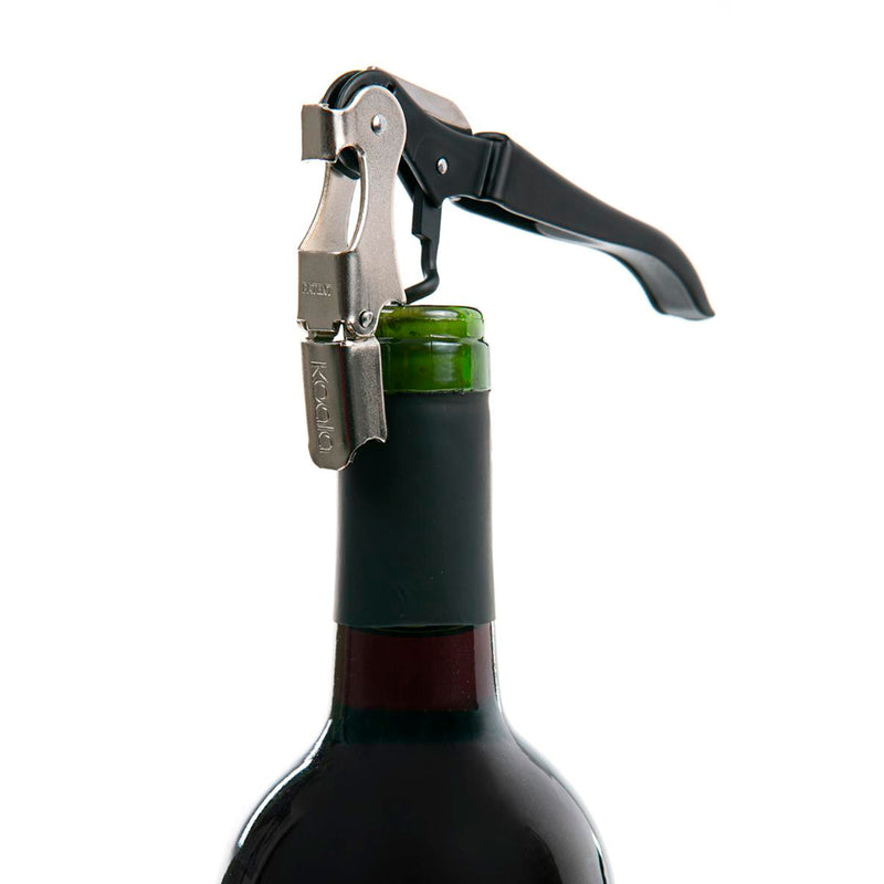 KOALA Bodega - Kit para el Vino con Sacacorchos de Camarero con Tapón de Vacío, Negro