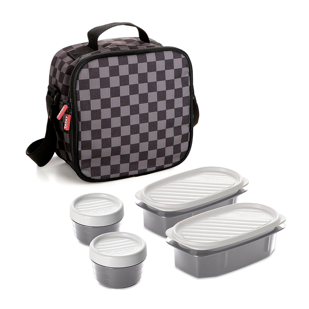 TATAY Urban Food Casual - Bolsa Térmica Porta Alimentos 3L con Recipientes, Chess