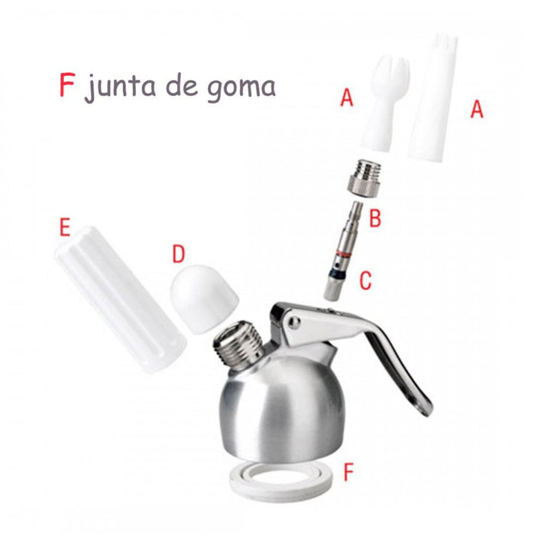 IBILI - Kit de Sifón Blanco para Nata de 0.5L en Aluminio con 3 Boquillas y 10 Cargas de N20