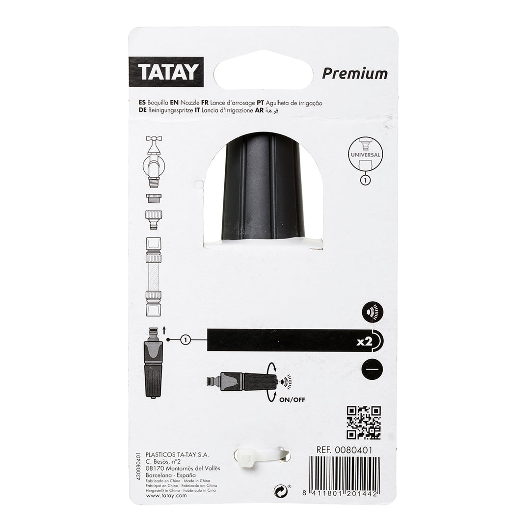 TATAY Premium - Boquilla Universal 2 Posiciones para Mangueras de 1/2" y 5/8" Anti UV