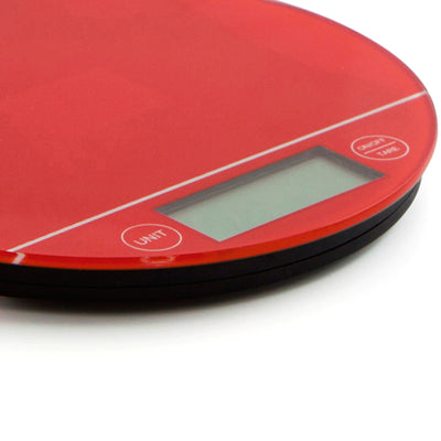 QUID 7644003 - Báscula Digital Redonda, Capacidad 5 kg, Rojo