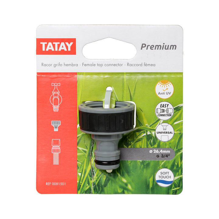 TATAY Premium - Conector Universal para Grifo de 3/4" Hembra. Racor Anti UV