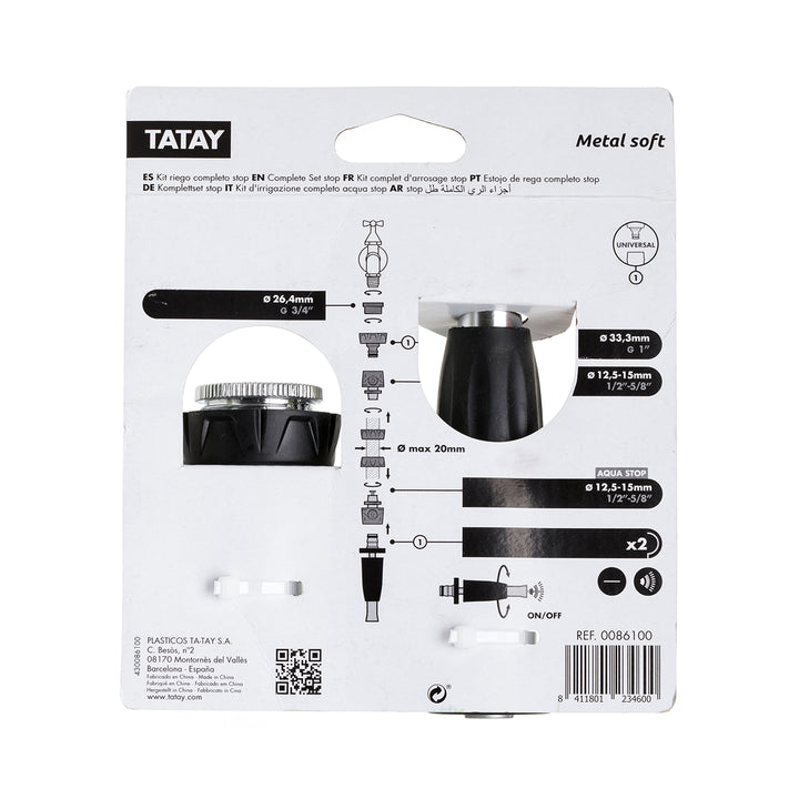 TATAY Metal Soft - Kit de Riego Completo de 4 Piezas en Aluminio